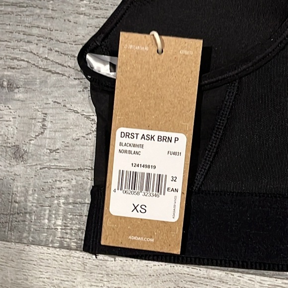 Adidas Activewear Medium Support Sports Bra Racerback Black Size XSmall - Picture 5 of 6